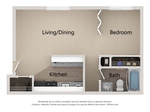 studio apartment floorplan